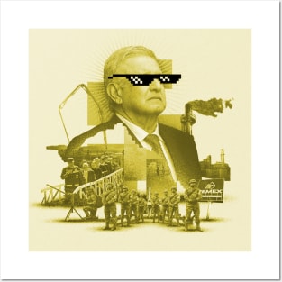 amlo the mexican president in swag style art collage ecopop Posters and Art